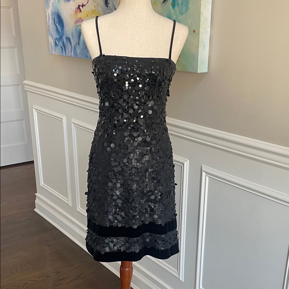 Citrine Black Sequin Dress